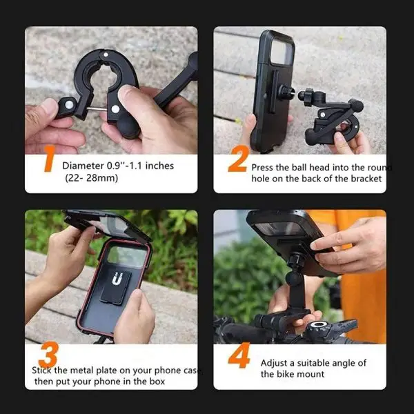 Waterproof Bike Phone Holder with Magnetic mount (HL-69) - Image 3