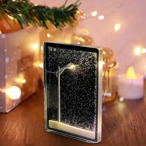 Christmas Gift Handmade DIY Snow Scenery Night Light Romantic Snowflake Lamp DIY Material Desktop Decor Snowy Night Street Lamp